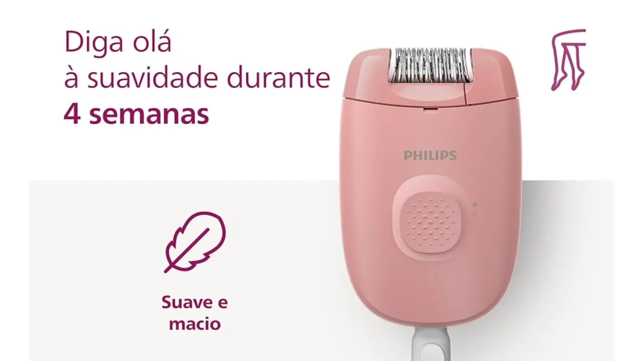 Depilador Philips Satinelle com 1 Acessório, depilação feminina BRE229/00 Rosa Bivolt