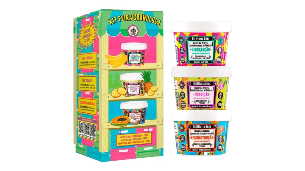 Kit de cronograma capilar Lola Be(m) Dita Ghee com hidratação, nutrição e reconstrução