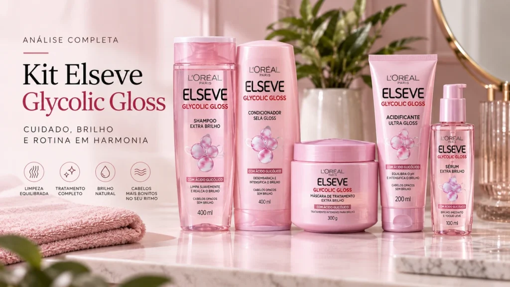 Capa editorial da análise do Kit Elseve Glycolic Gloss